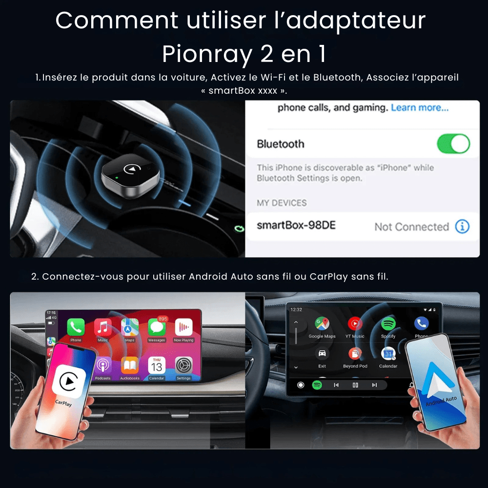 Boîte CarPlay & Android Auto Sans Fil - Drivelab