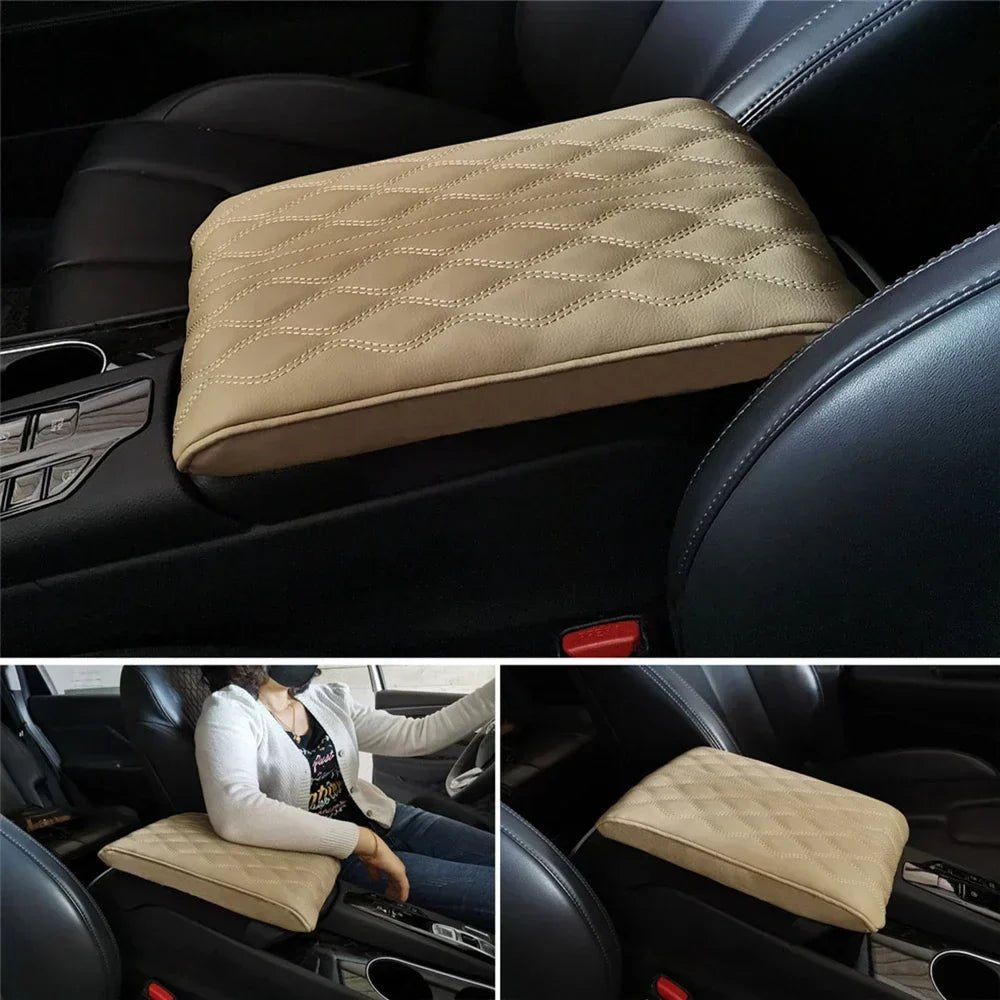 Coussin souple en simili cuir pour accoudoir central de voiture - Drivelab