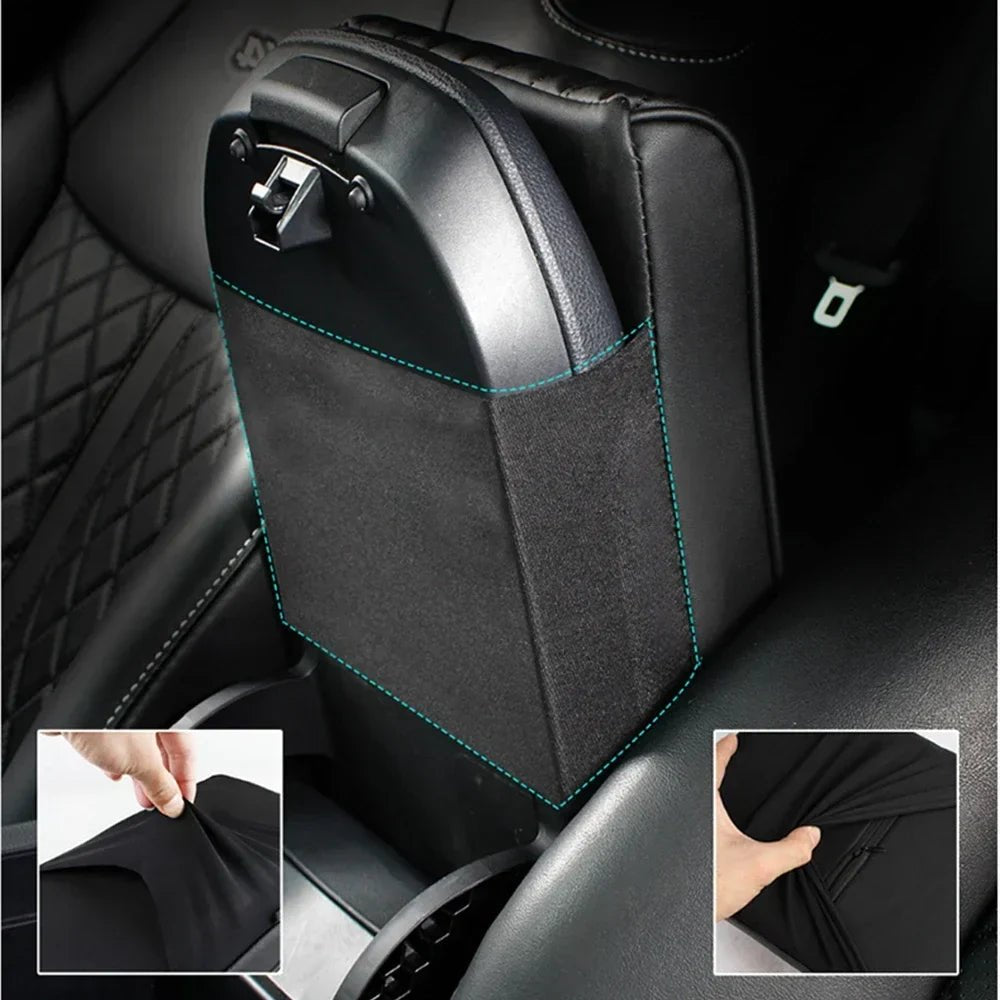 Coussin souple en simili cuir pour accoudoir central de voiture - Drivelab